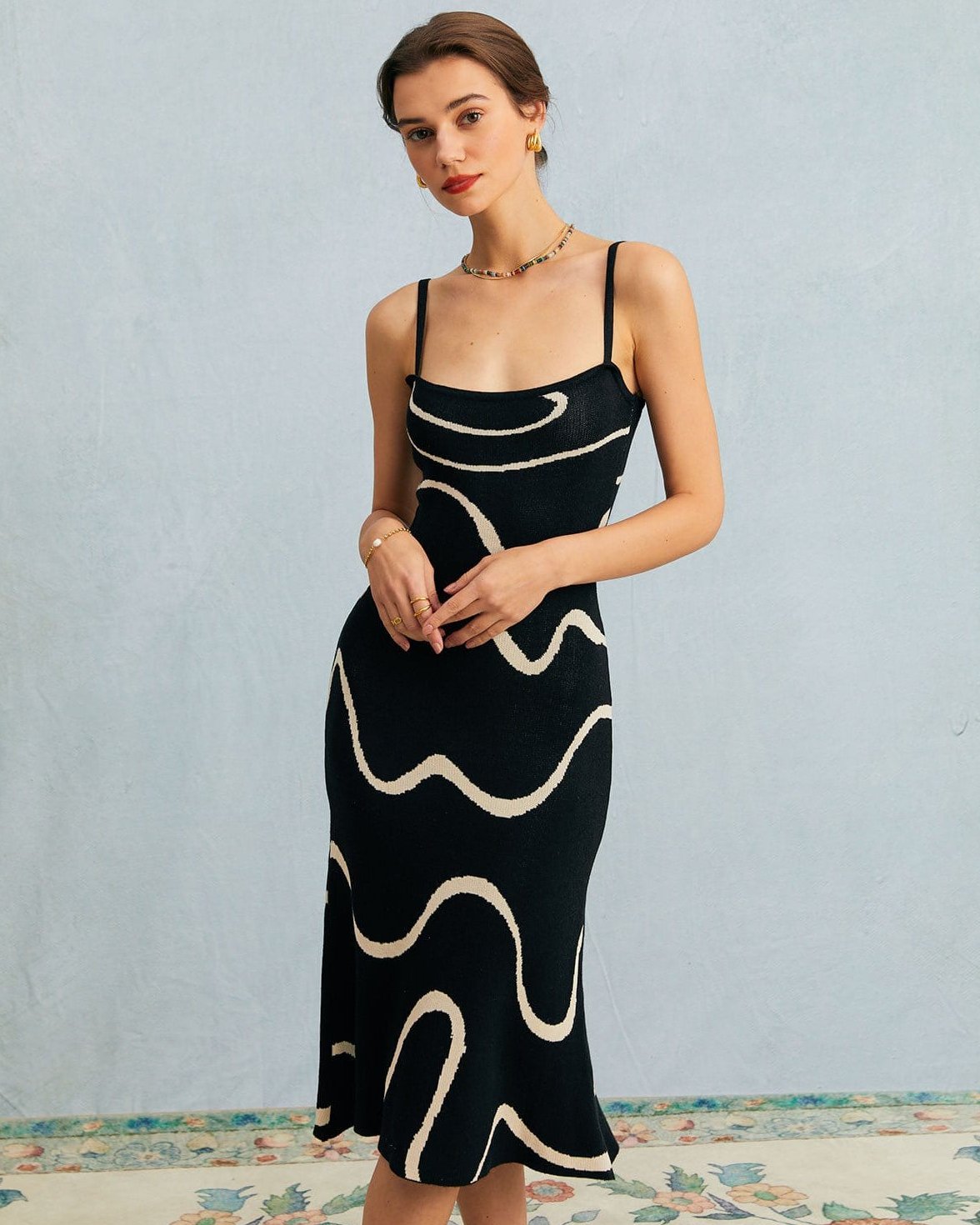 Women's Bodycon Midi Dress with Cotton Modal Blend and Mermaid Hem