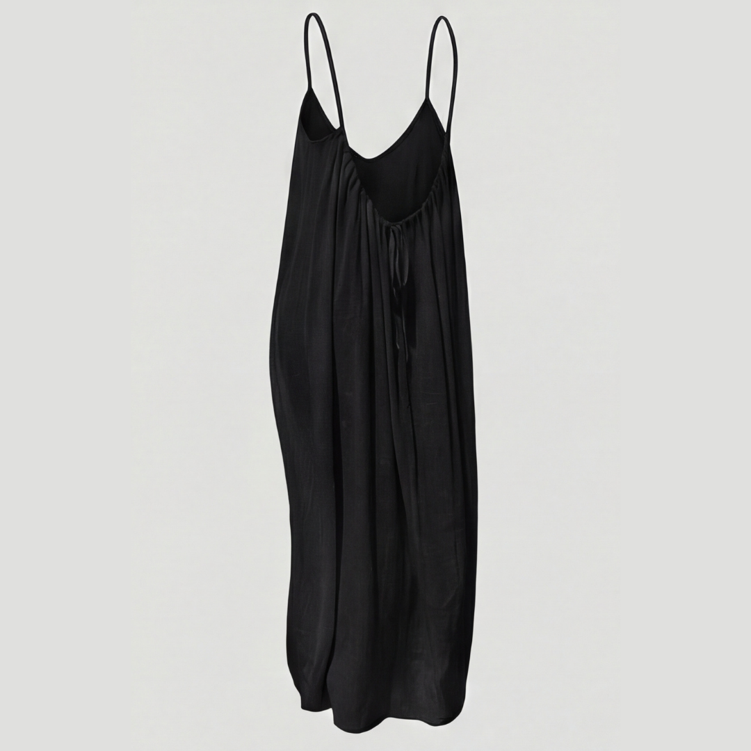 Women's Flowy Maxi Sundress with Open Back and Spaghetti Straps