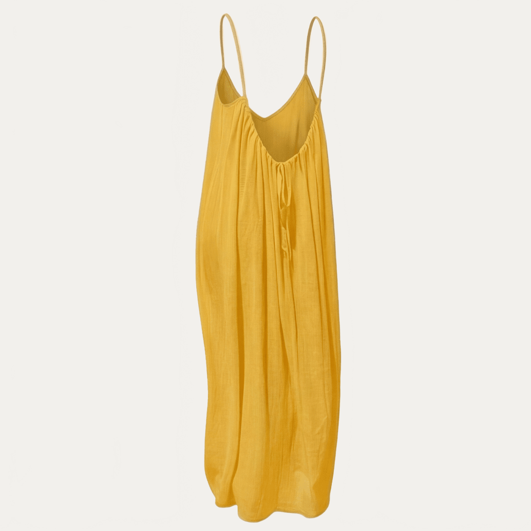 Women's Flowy Maxi Sundress with Open Back and Spaghetti Straps