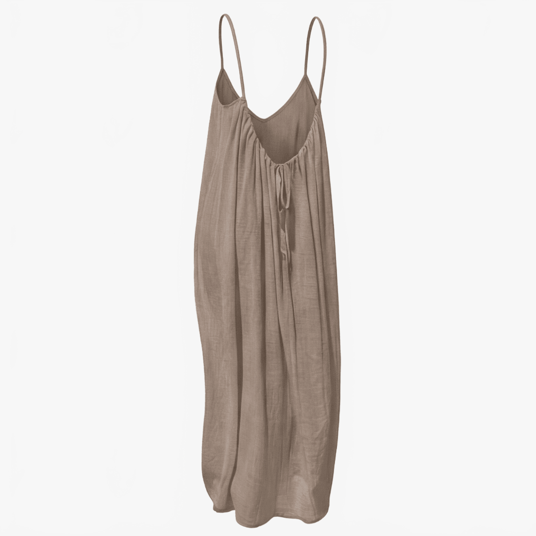 Women's Flowy Maxi Sundress with Open Back and Spaghetti Straps