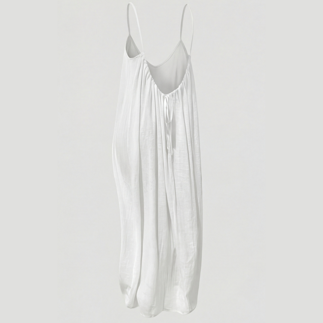 Women's Flowy Maxi Sundress with Open Back and Spaghetti Straps