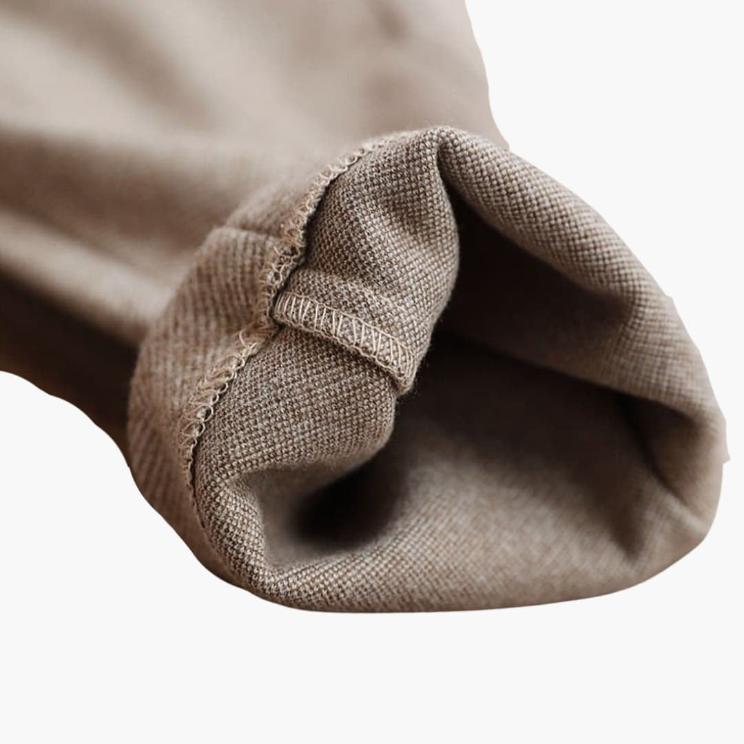 Women's Tailored Pants in Summer Herringbone Tweed Look with Pleats